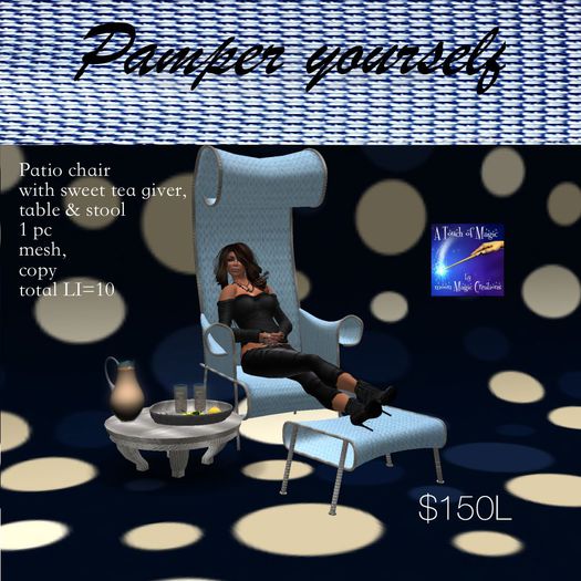 ***Pamper Yourself Patio chair set(crate)