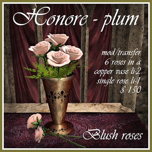 *Kismet* Honoré Plum - Blush Roses
