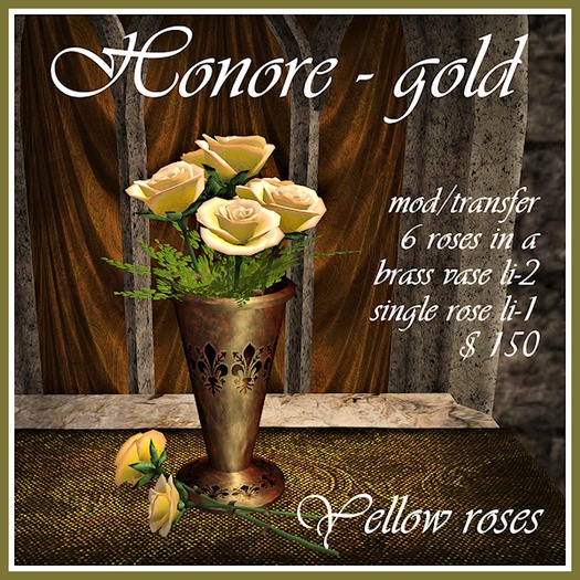 *K* Honore-Gold-Yellow Roses (boxed)
