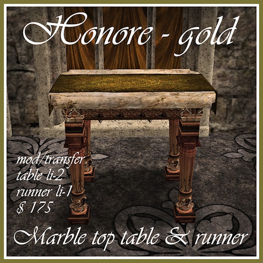 *K* Honore-Gold-Marble Top Table (boxed)