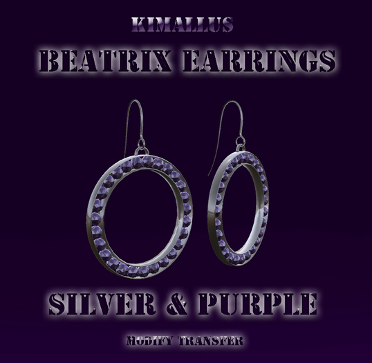Beatrix Earrings Silver & Purple