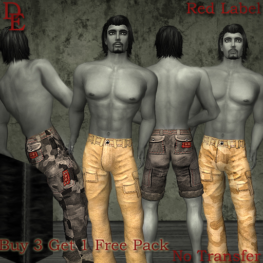 *DE Designs* Red Label Cargos - Mens Multi Pack