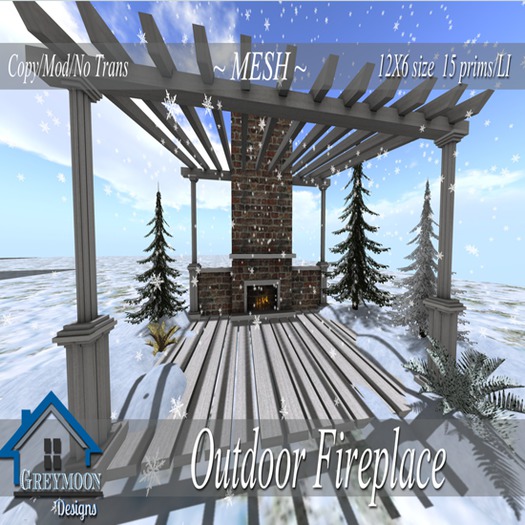 Second Life Marketplace Outdoor Fireplace Winter