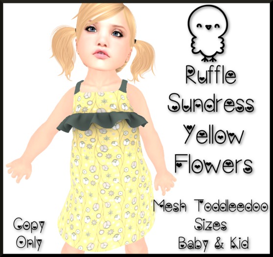 ~TCR~KIDS~ Ruffle Sundress Yellow Flowers