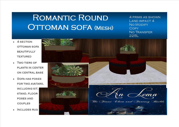Romantic round ottoman sofa