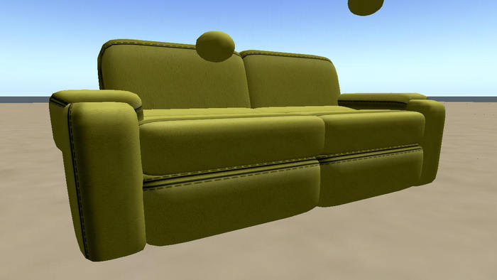 Yellow Two seater leather sofa