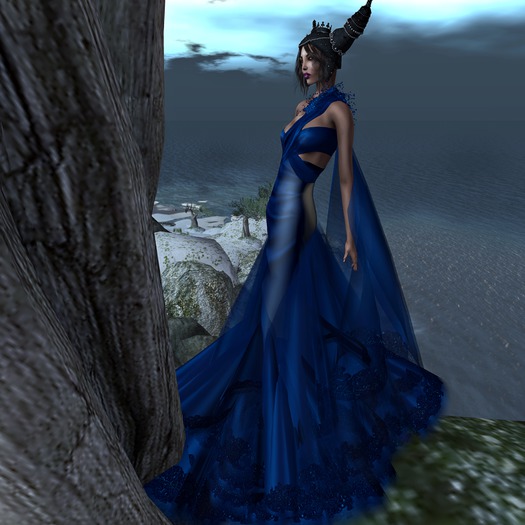 SAS - Vivian Navy Gown (50% Mesh)