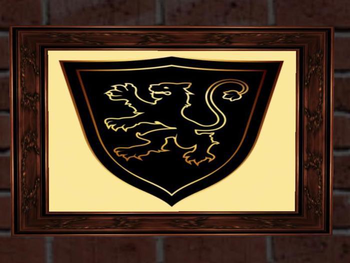 Shield Collection Framed - Black & Gold Lion