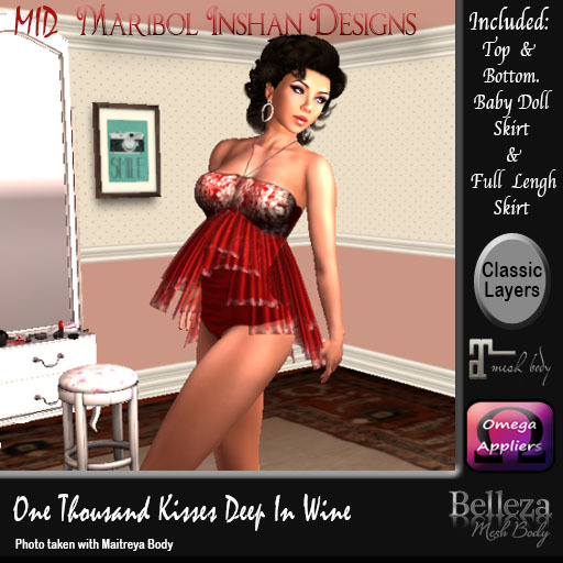 *MID* One Thousands Kisses Deep Gown In  Wine