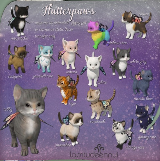lassitude & ennui Flutterpaws jeweled cat RARE