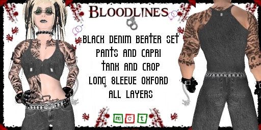 (BL) Black Denim Beater Set