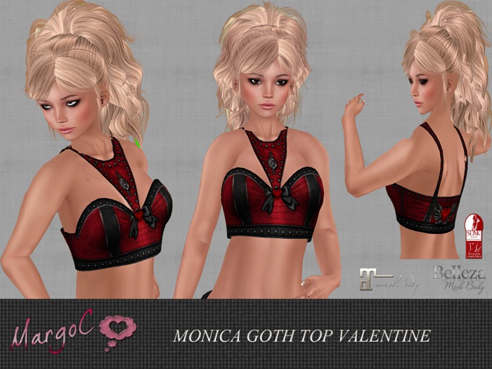 DEMO MONICA GOTH  TOP RED VALENTINE - MargoC