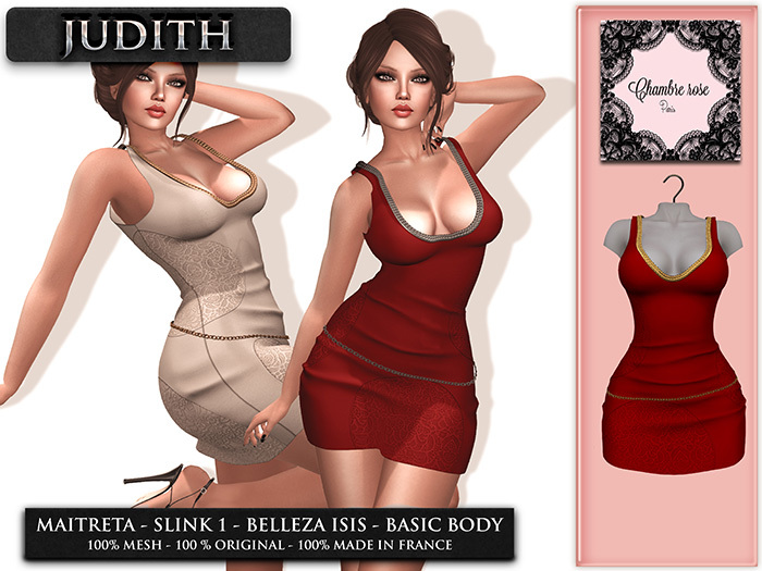:-: Chambre Rose :-: La Judith ROUGE/OR ORIGINAL MESH 