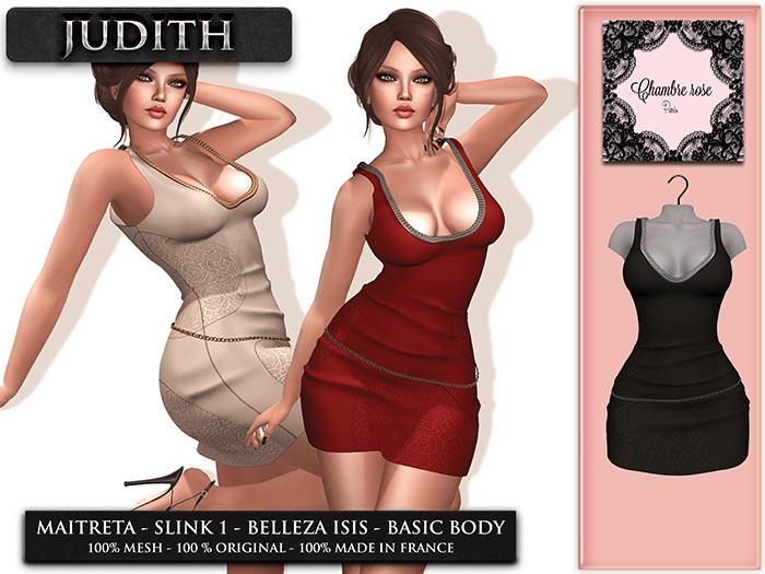 :-: Chambre Rose :-: La Judith NOIR/ARGENT ORIGINAL MESH