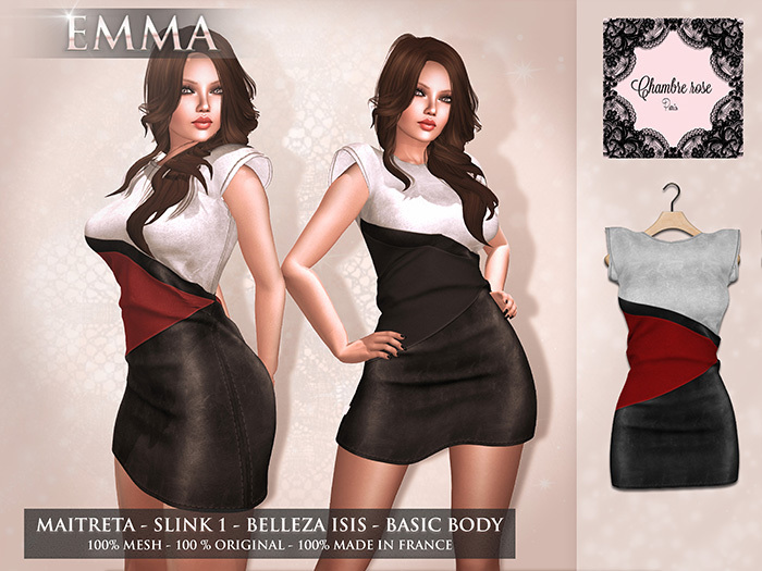 :-: Chambre Rose :-: La Emma ROUGE  ORIGINAL MESH