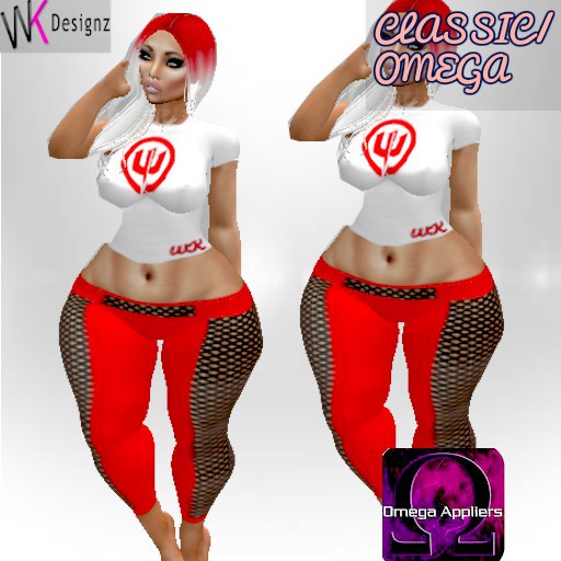 WK RED LACE JEANS /WK TEE SHIRT