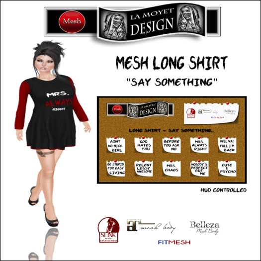~LM~Mesh Long Shirt - Say Something