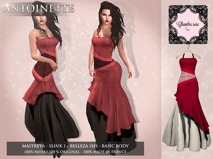 :-:Chambre Rose:-: Antoinette ROUGE/LACE BLANC
