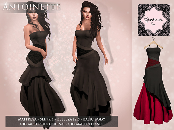 :-:Chambre Rose:-: Antoinette NOIR/LACE ROUGE