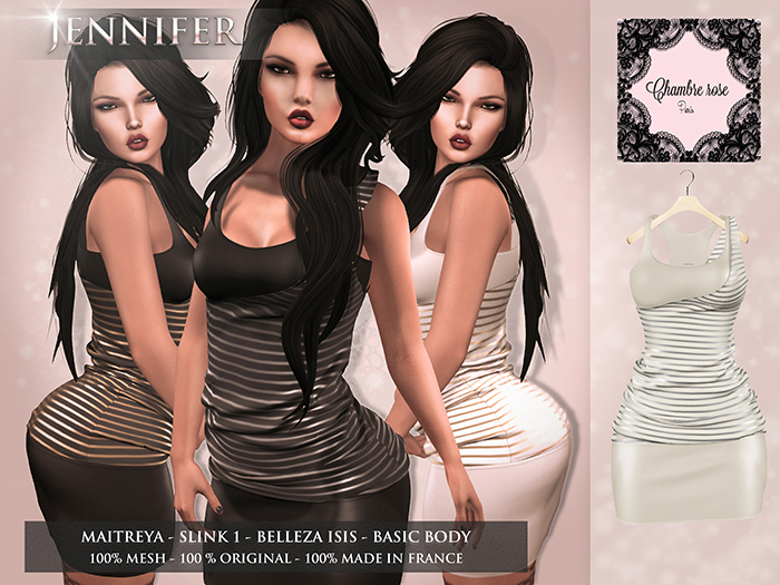 :-:Chambre Rose:-: Jennifer Beige et argent ORIGINAL MESH