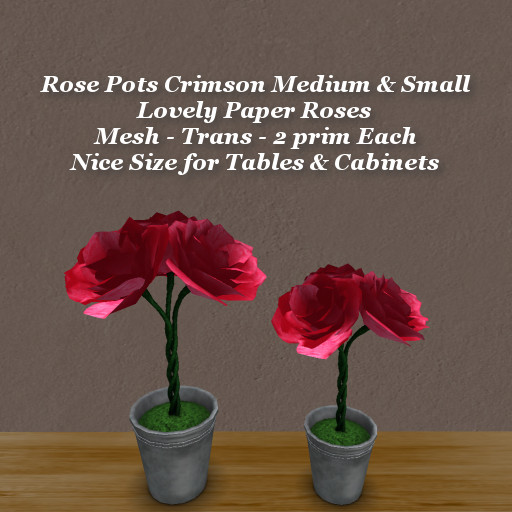 Rose Pot Crimson Med & Sm