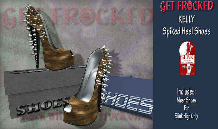 [Get Frocked] KELLY Spike Heel Shoes (Slink Only) - Brown