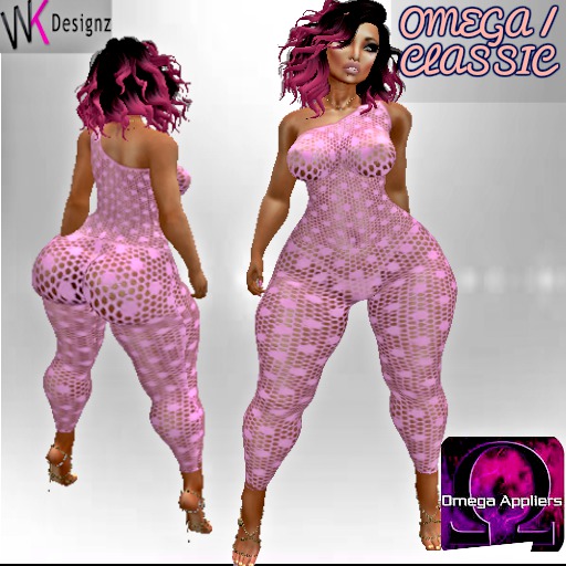 WK PINK FULL BODY LACE STOCKING  OUTFIT