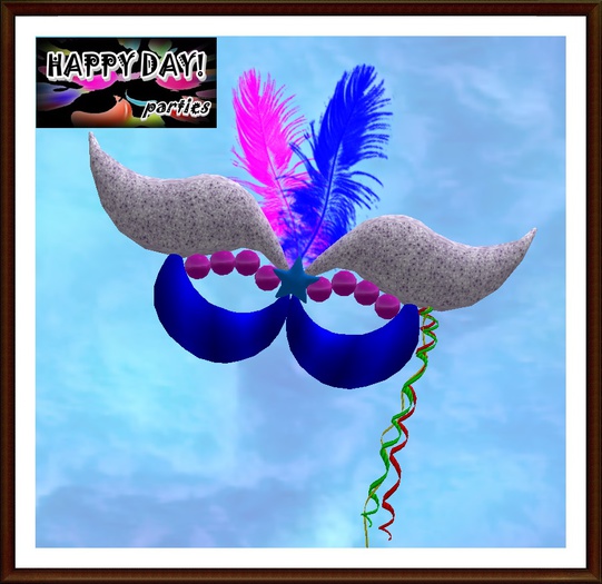 Carnaval Máscara Mesh Azul e Pink - Decoração