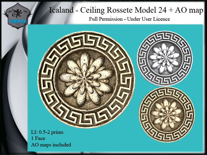 Icaland - Ceiling Rossete Model 24 + AO map
