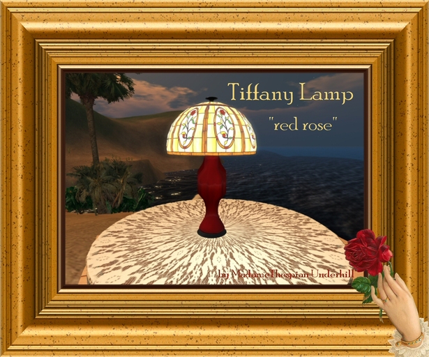 Victorian Lamp "red rose"