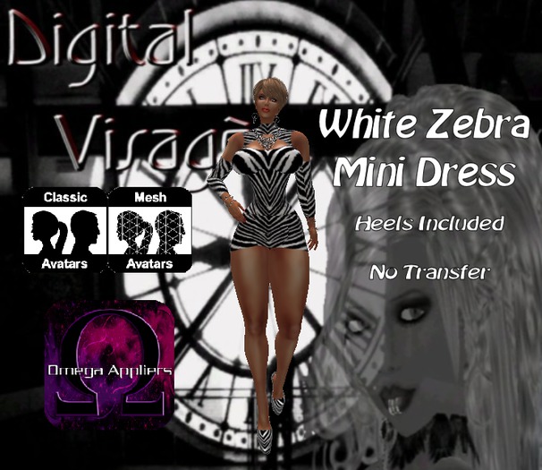 {DV} White Zebra Mini Dress
