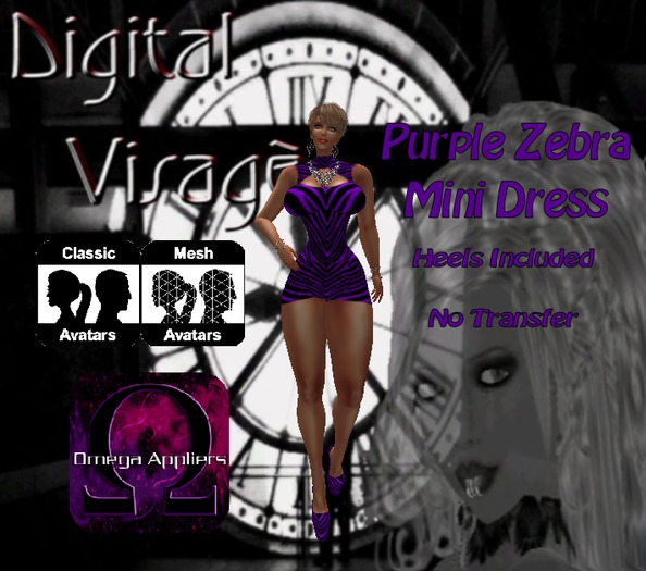 {DV} Purple Zebra Mini Dress