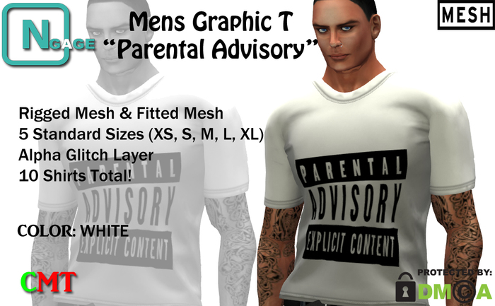 NGAGE Mens Mesh Graphic T - Explicit (Bagged)