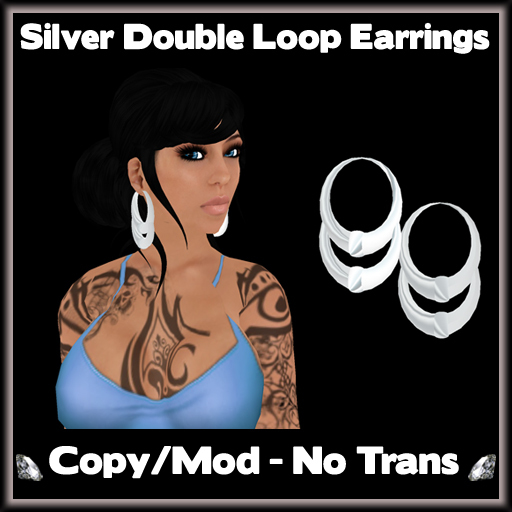 *ICED* Silver Double Loop Earrings