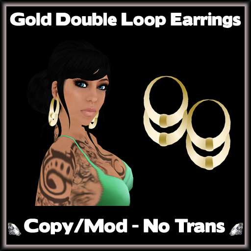 *ICED* Gold Double Loop Earrings 