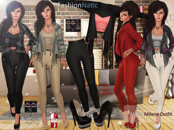 Milena Female Outfit - Slink Physique Hourglass, Belleza Isis Freya Venus, Mesh HUD Driven - FashionNatic
