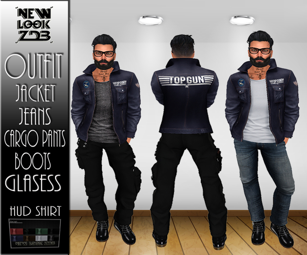 Outfit Pilot [ZDB] Jacket Blue Leather