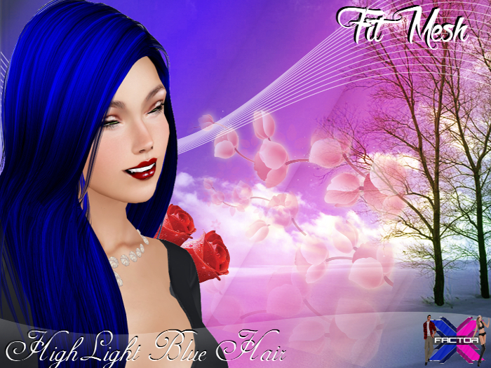 XF - Long Hair Blue Highlights