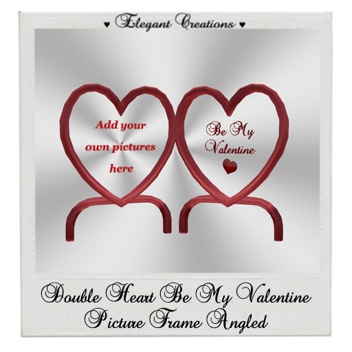 Double Heart Picture Frame angled Be My Valentine