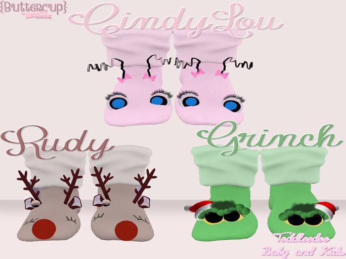 {Buttercup} - Cindy Lou Socks - Hello Beautiful Dec. *PACKAGE*