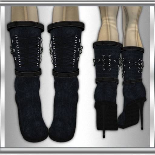 Tied Up Blue Boots
