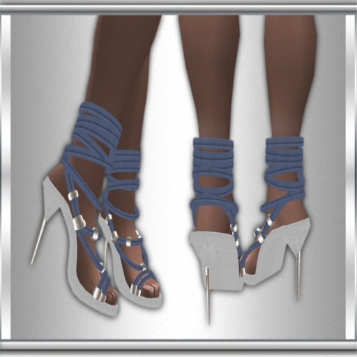 Alice Heel White/Light Blue