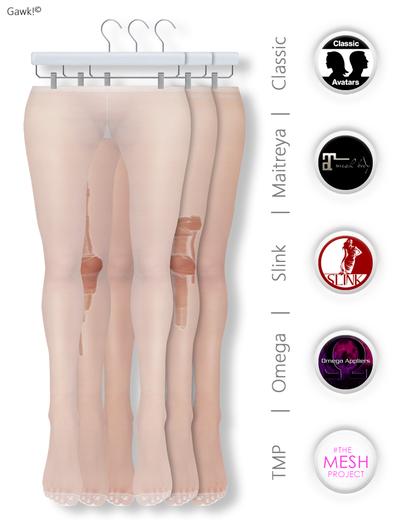 Gawk! White Nylon Tights