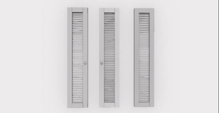 Louvre Door Set (3) -  Mesh Full Perm (Boxed)