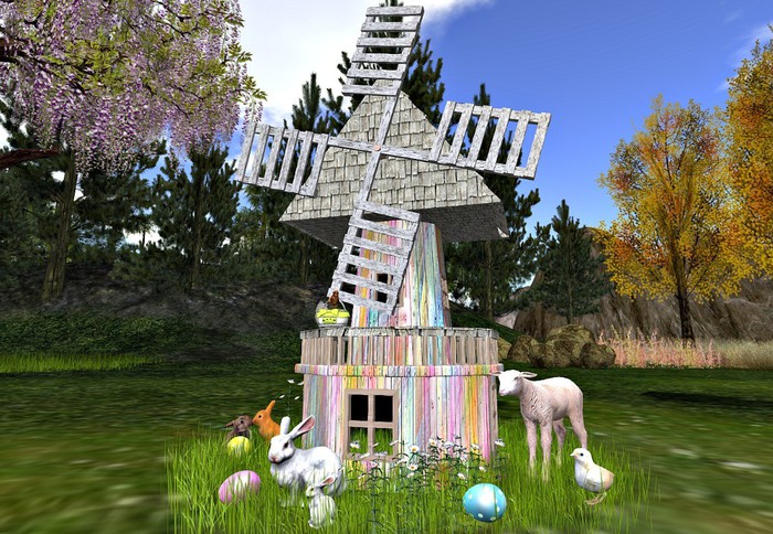 CJ Easter Garden Windmill - Light by Touch - rotating Blade