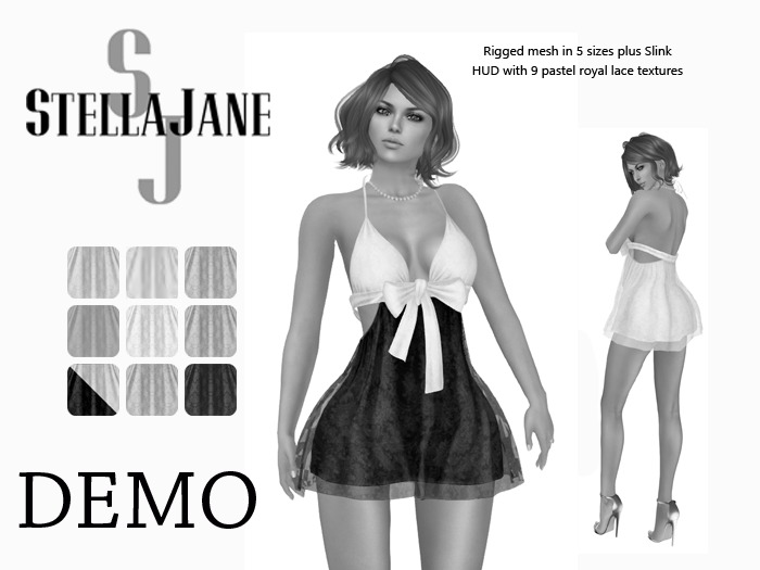 Stella Jane Sheerly Pretty Dress (Pastel Royal Lace) DEMO