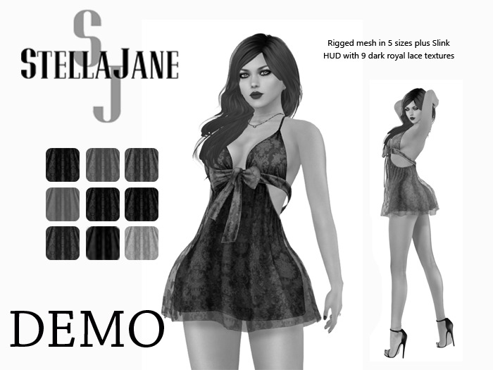 Stella Jane Sheerly Pretty Dress (Dark Royal Lace) DEMO