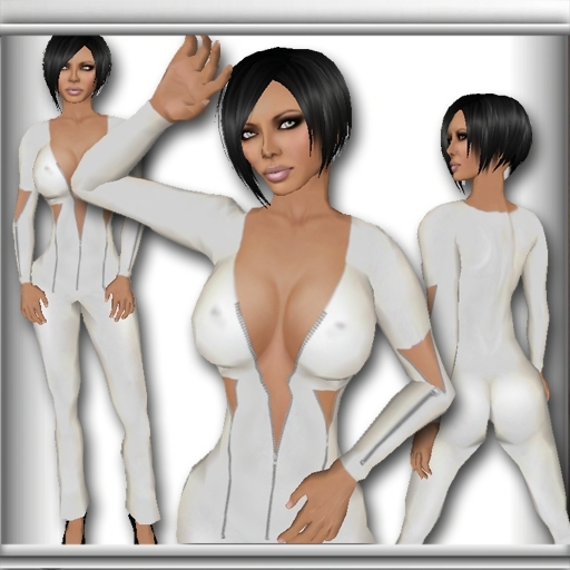 Zipped Catsuit White