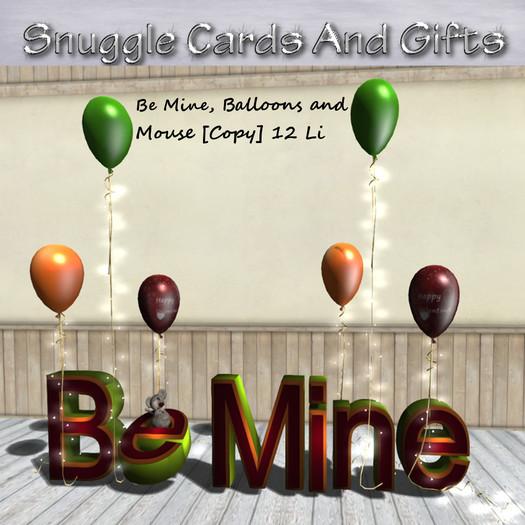 Be mine Sign. Balloons and Mouse [ copy] 