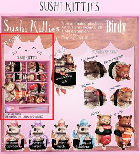 .Birdy. Sushi Kitties - Display Unit  - RARE